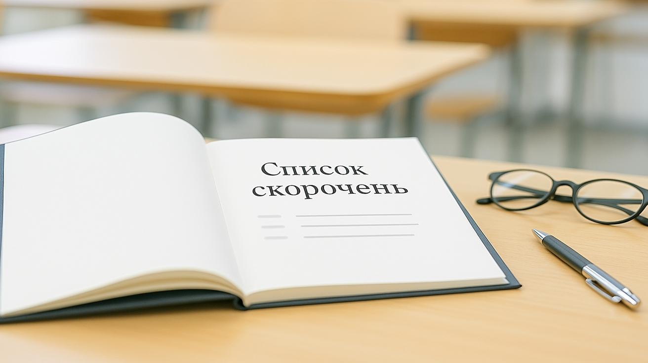 Відкрита дипломна робота на сторінці з заголовком «Список скорочень»