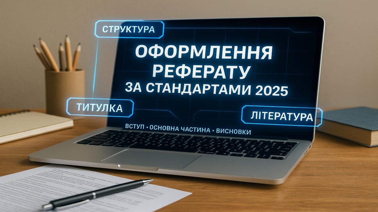Оформлення реферату — приклад обкладинки та структури з елементами доповненої реальності