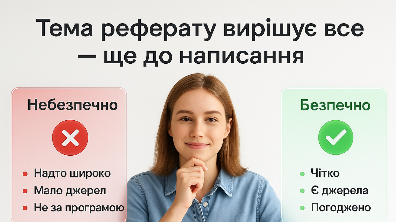 Тема реферату вирішує все: студент обирає між небезпечною та безпечною темою реферату перед початком написання