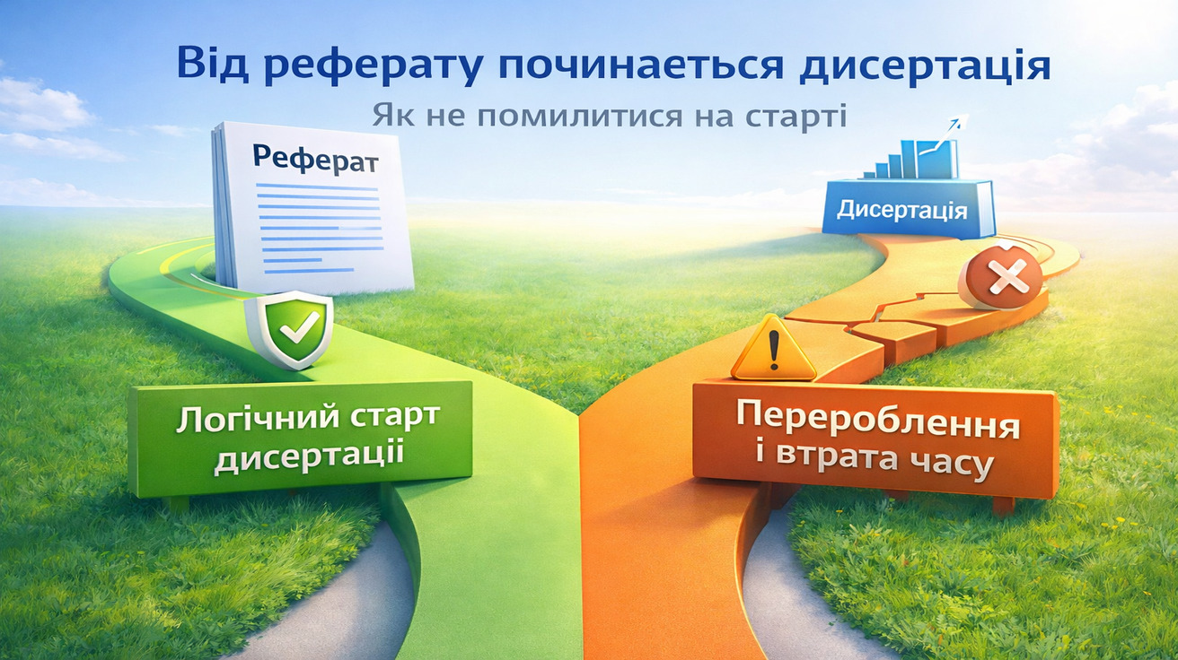 Від реферату починається дисертація: вибір між логічним стартом дослідження та переробленням і втратою часу