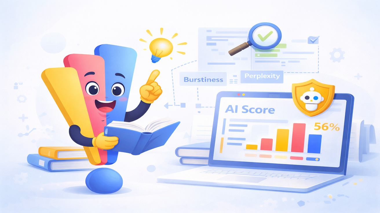 Сервіси перевірки на ШІ у наукових роботах — аналіз тексту, AI-score, burstiness та perplexity в освітній інфографіці