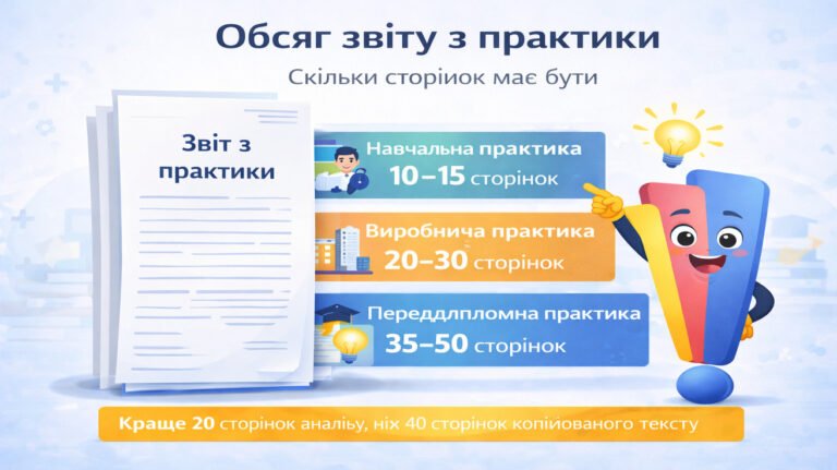 Обсяг звіту з практики: скільки сторінок має бути у звіті студента