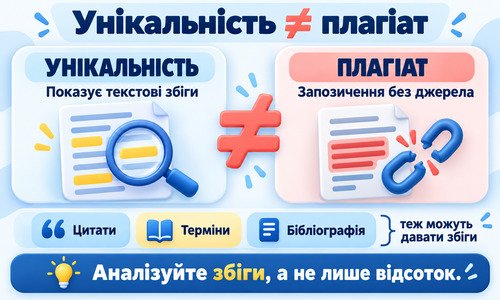 Інфографіка про різницю між унікальністю тексту та плагіатом